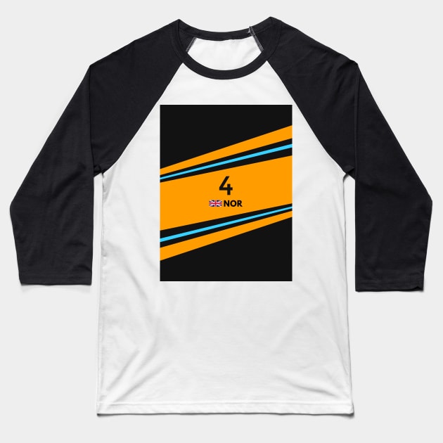 F1 2023 - #4 Norris Baseball T-Shirt by sednoid